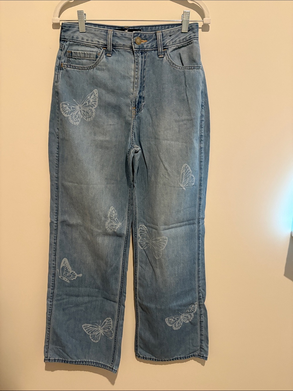 Light Blue Butterfly Print Women’s Jeans